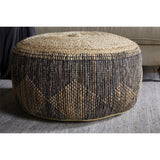 Kapil Round Jute Pouffe - Charcoal