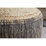 Kapil Round Jute Pouffe - Charcoal