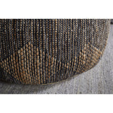 Kapil Round Jute Pouffe - Charcoal