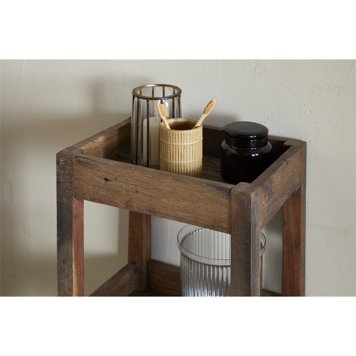 Akara Reclaimed Wood 3 Tier Caddy - Natural