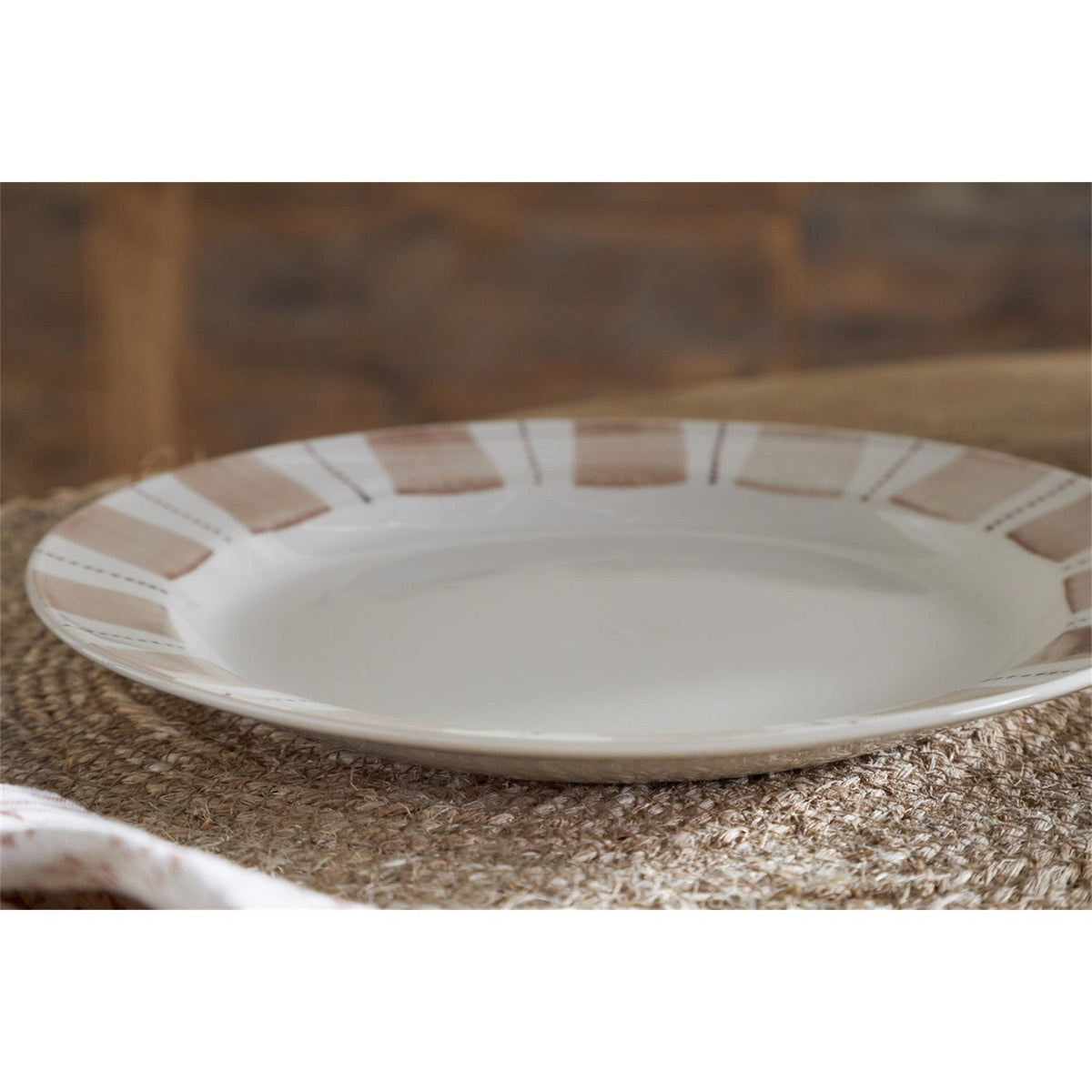Patthar Hand Painted Ceramic Side Plate - Cream & Clay