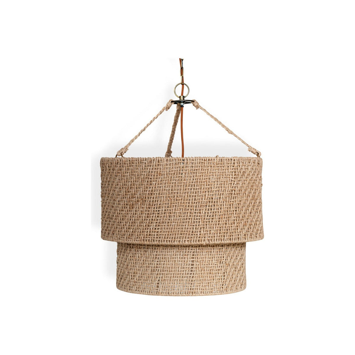 Thimba Woven Jute Chandelier - Natural