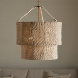 Thimba Woven Jute Chandelier - Natural