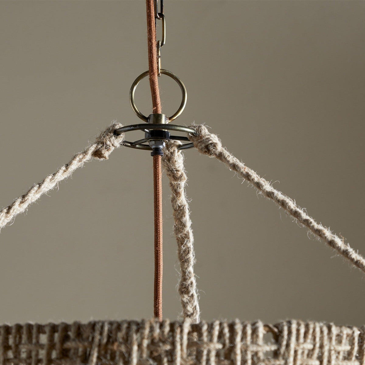 Thimba Woven Jute Chandelier - Natural