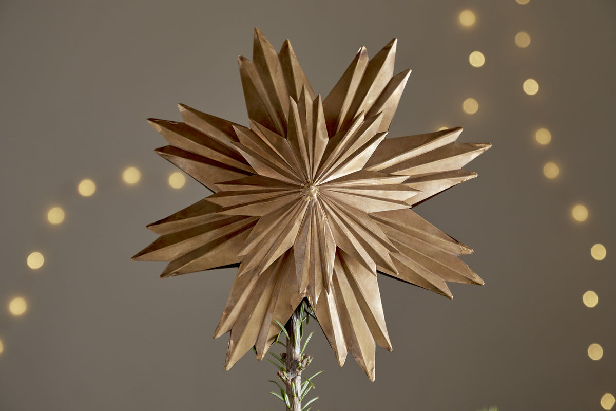 Amata Christmas Tree Topper - Antique Brass
