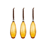 Supara Teardrop Glass Baubles - Ochre - Set of 3