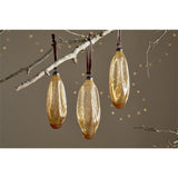 Supara Teardrop Glass Baubles - Ochre - Set of 3
