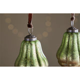 Jasaan Pear Glass Baubles - Green Smoke - Set of 3