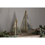 Gacha Large Standing Glass Christmas Tree - Antique Brass