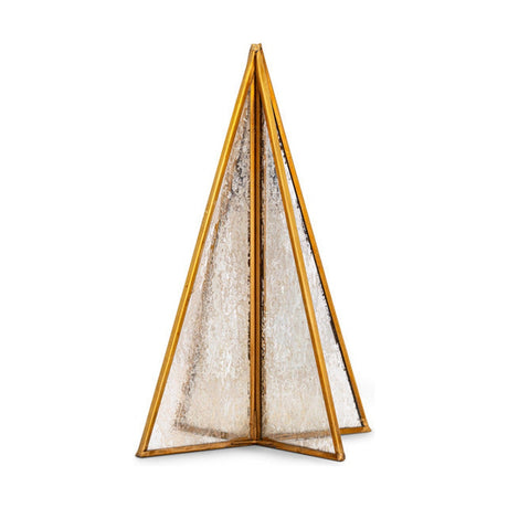 Frisora Small Standing Glass Christmas Tree - Antique Brass