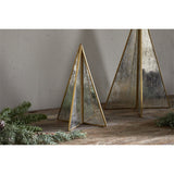 Gacha Small Standing Glass Christmas Tree - Antique Brass