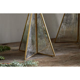 Gacha Small Standing Glass Christmas Tree - Antique Brass