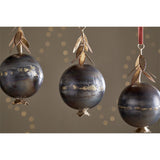 Kalira Pomegranate Baubles - Black & Brass - Set of 3