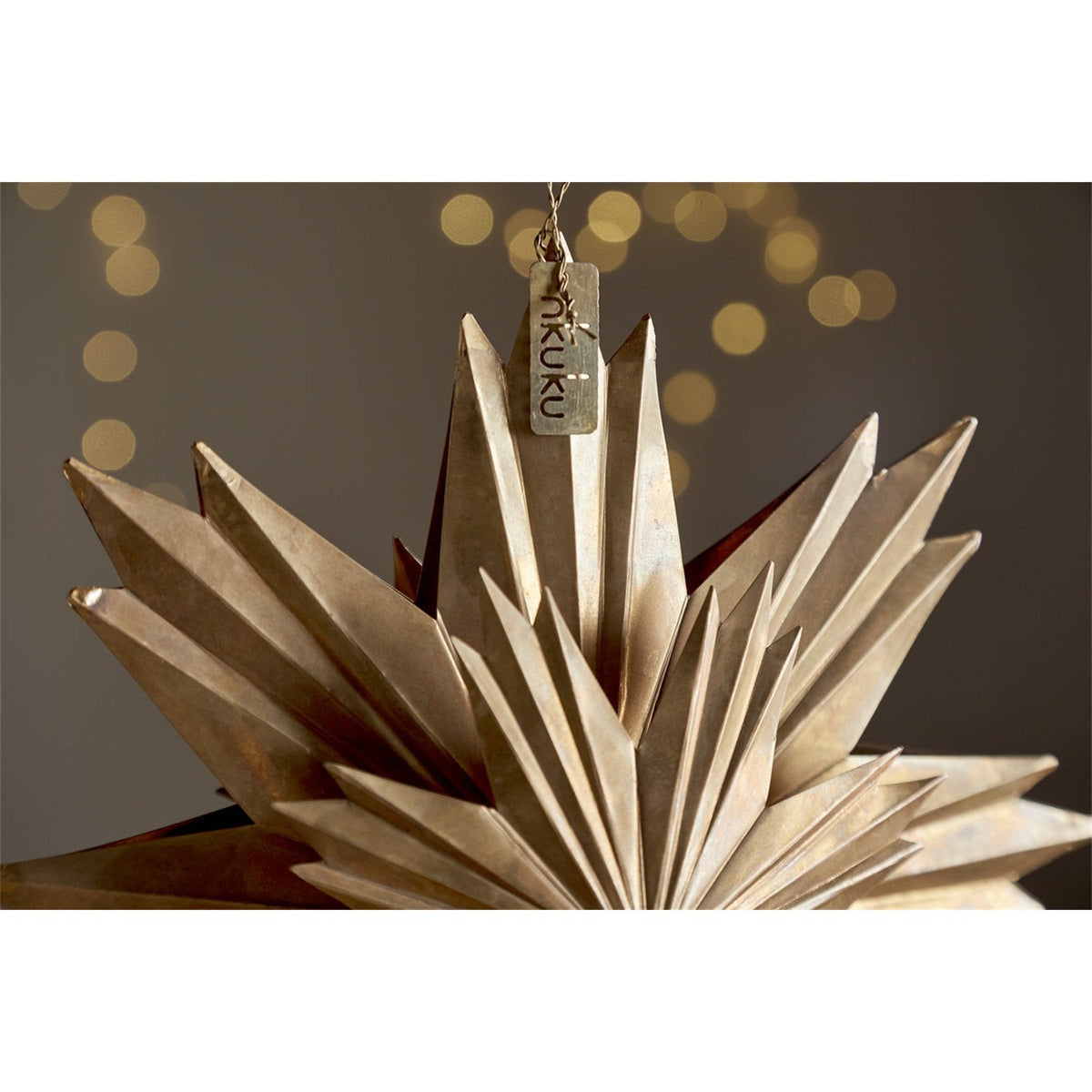 Amata Hanging Christmas Star Decoration - Antique Brass
