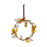 Parili Small Glass Leaf Christmas Wreath - Ochre