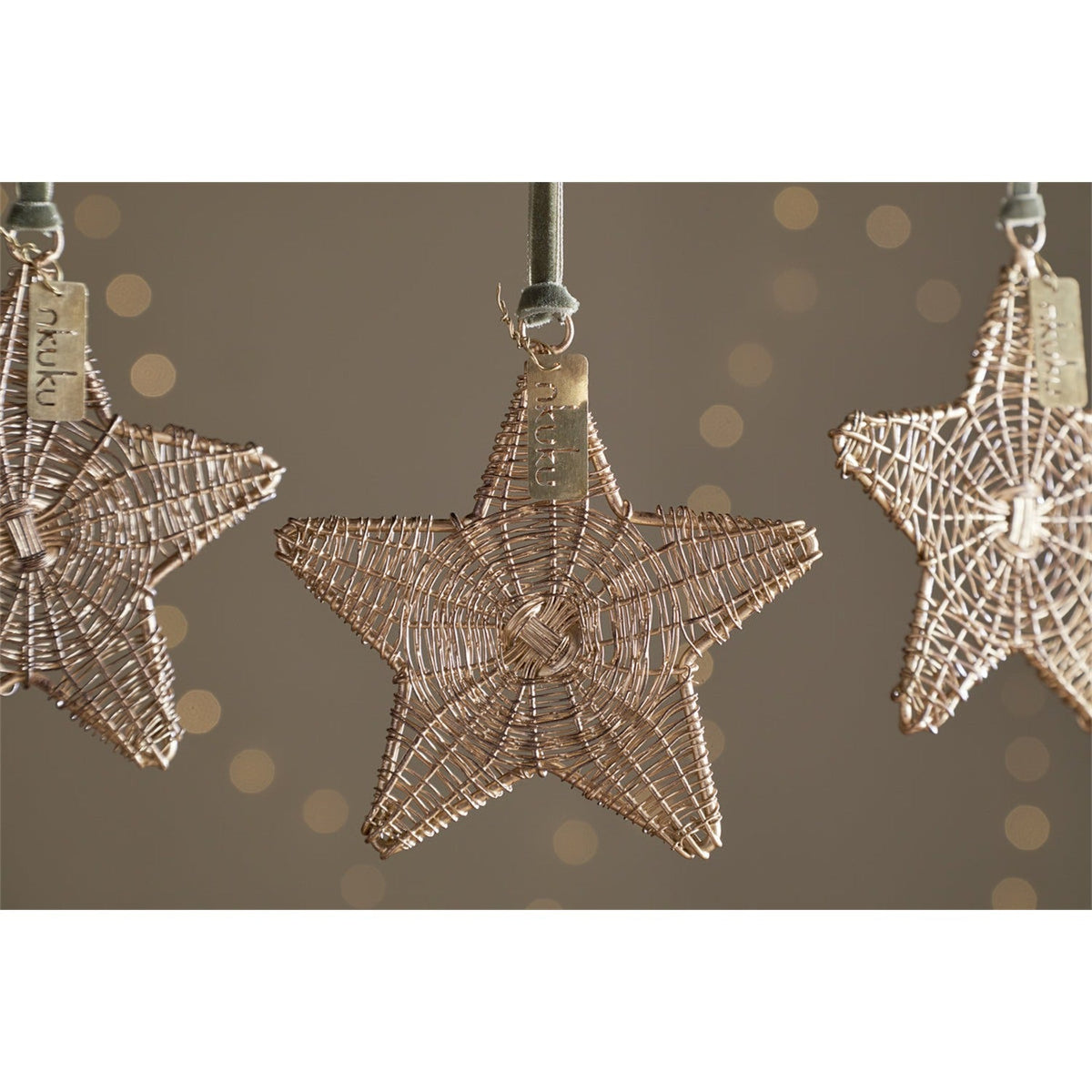 Sangala Wire Hanging Christmas Decoration - Antique Brass