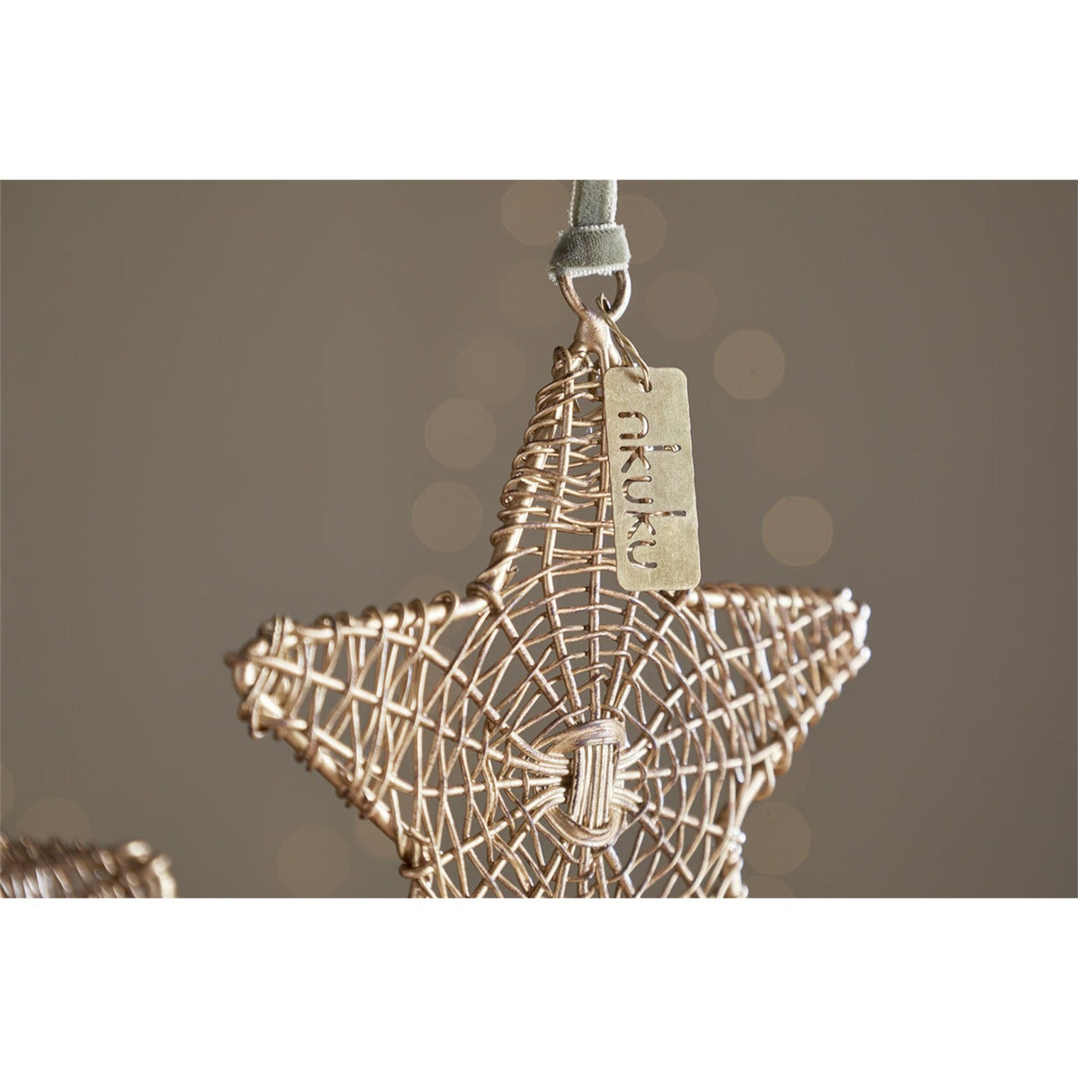 Sangala Wire Hanging Christmas Decoration - Antique Brass