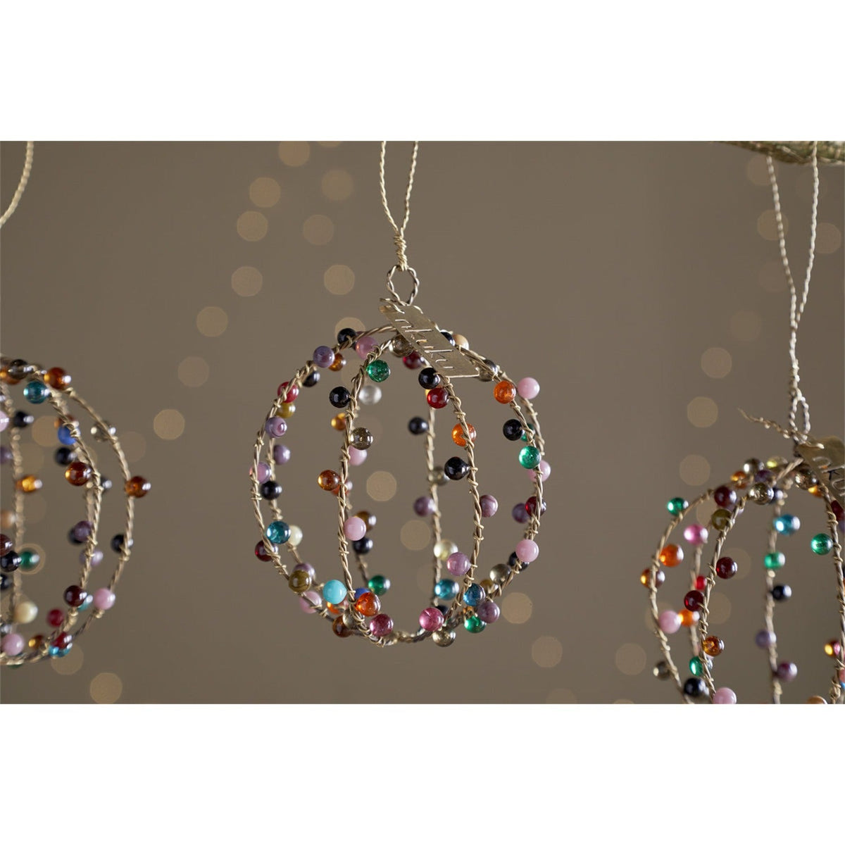Jajan Beaded Wire Baubles - Mixed Colour - Set of 3