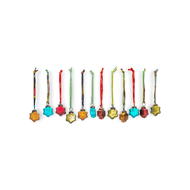 Oko Mini Star Baubles - Mixed Matt - Set of 12