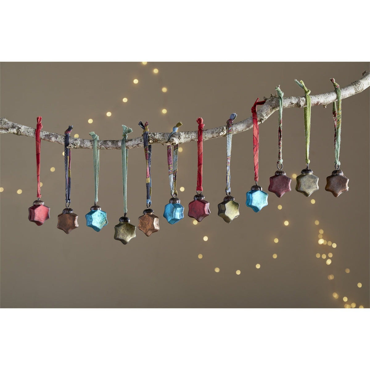 Oko Mini Star Baubles - Mixed Matt - Set of 12