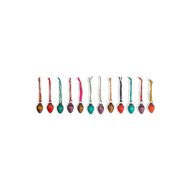 Oko Mini Drop Glass Baubles - Mixed - Set of 12