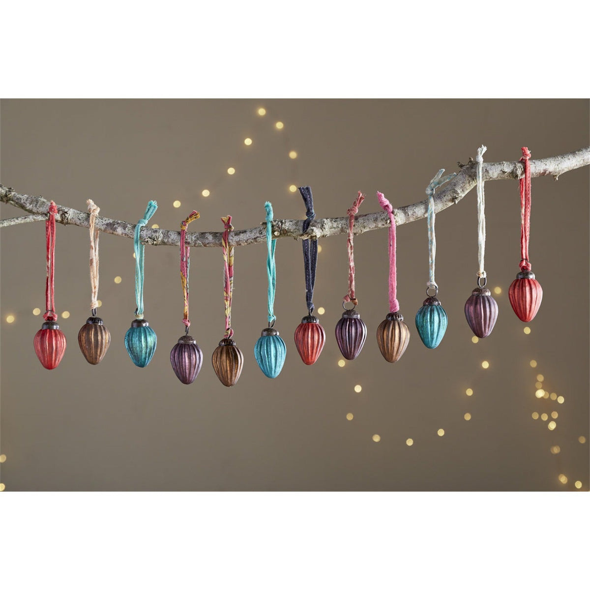 Oko Mini Drop Glass Baubles - Mixed - Set of 12