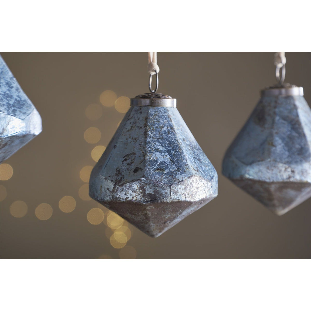 Vikula Recycled Glass Baubles - Sea Foam - Set of 3