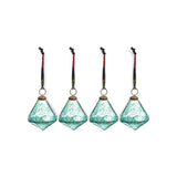 Tamti Glass Baubles - Teal Crackle - Set of 4