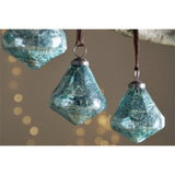Tamti Glass Baubles - Teal Crackle - Set of 4