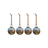 Pasali Recycled Glass Baubles - Blue Smoke - Set of 4