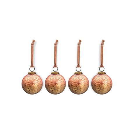 Pasali Recycled Glass Baubles - Copper Smoke - Set of 4