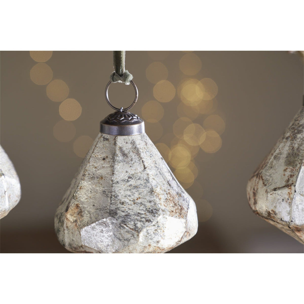 Tuala Recycled Glass Baubles - Silver Rust - Set of 4