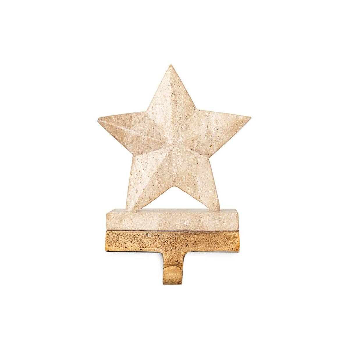 Malaati Travertine Star Christmas Stocking Holder - Beige