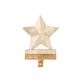 Malaati Travertine Star Christmas Stocking Holder - Beige