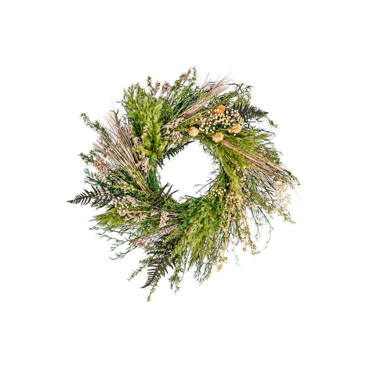 Taraji Preserved Christmas Wreath - Natural & Moss