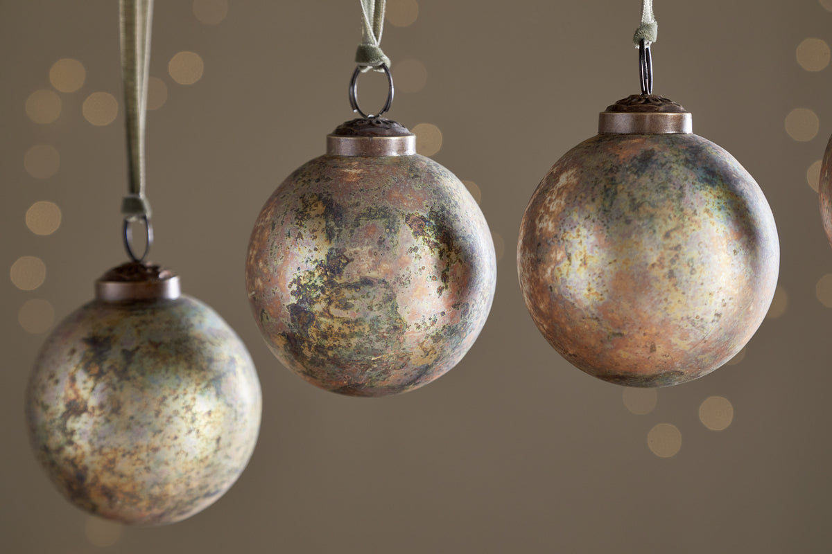Mavu Baubles - Rustic Bronze & Green - Set of 4