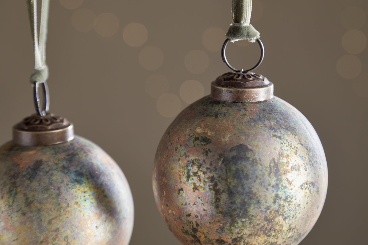 Mavu Baubles - Rustic Bronze & Green - Set of 4