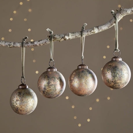 Mavu Baubles - Rustic Bronze & Green - Set of 4