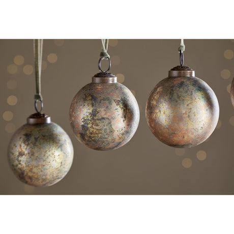 Mavu Baubles - Rustic Bronze & Green - Set of 4