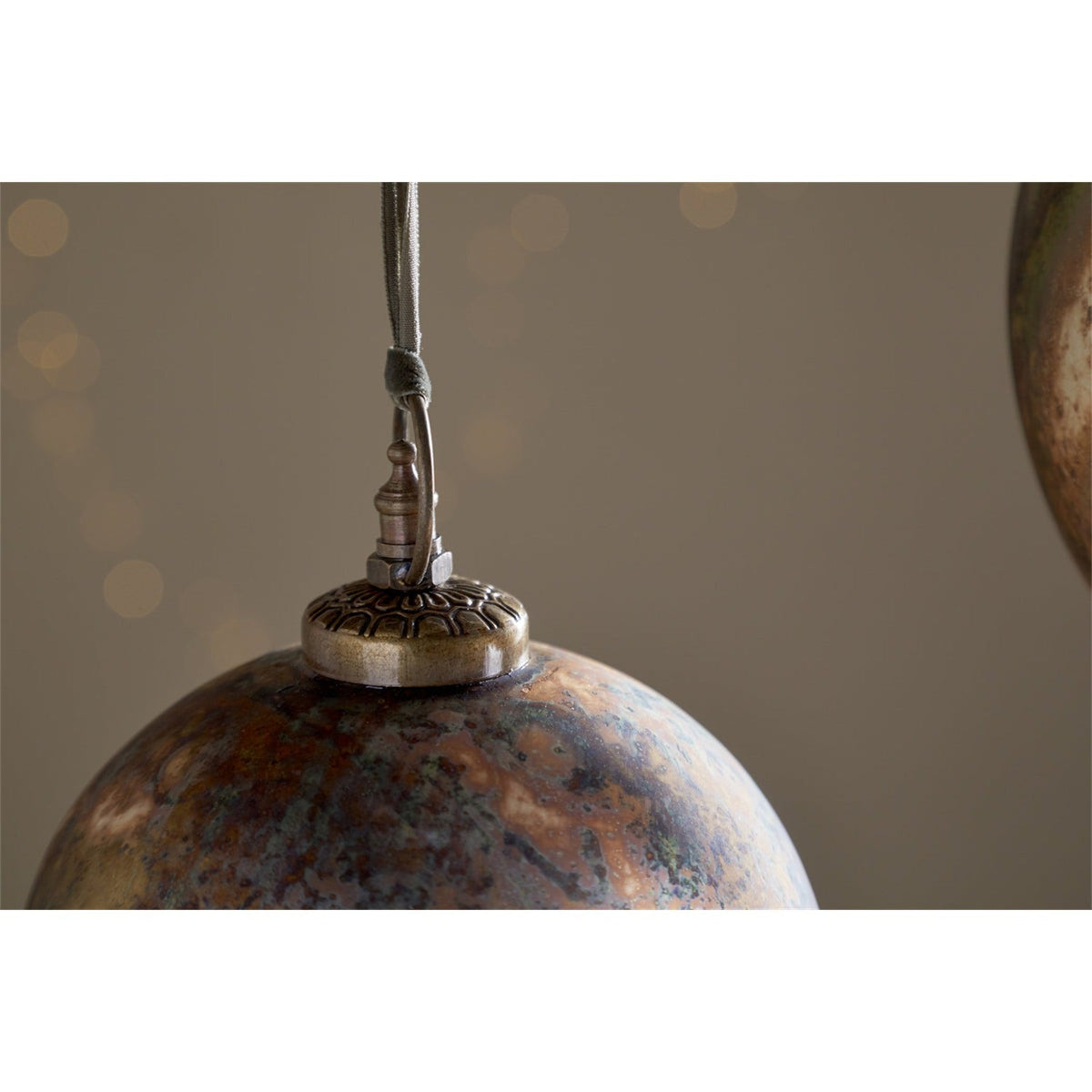 Mavu Small Giant Glass Bauble - Rustic Bronze & Petrol