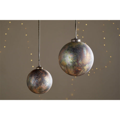 Mavu Large Giant Glass Bauble - Rustic Bronze & Petrol