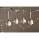 Kecci Etched Glass Baubles - Antique Pink - Set of 4