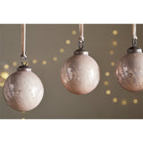 Kecci Etched Glass Baubles - Antique Pink - Set of 4