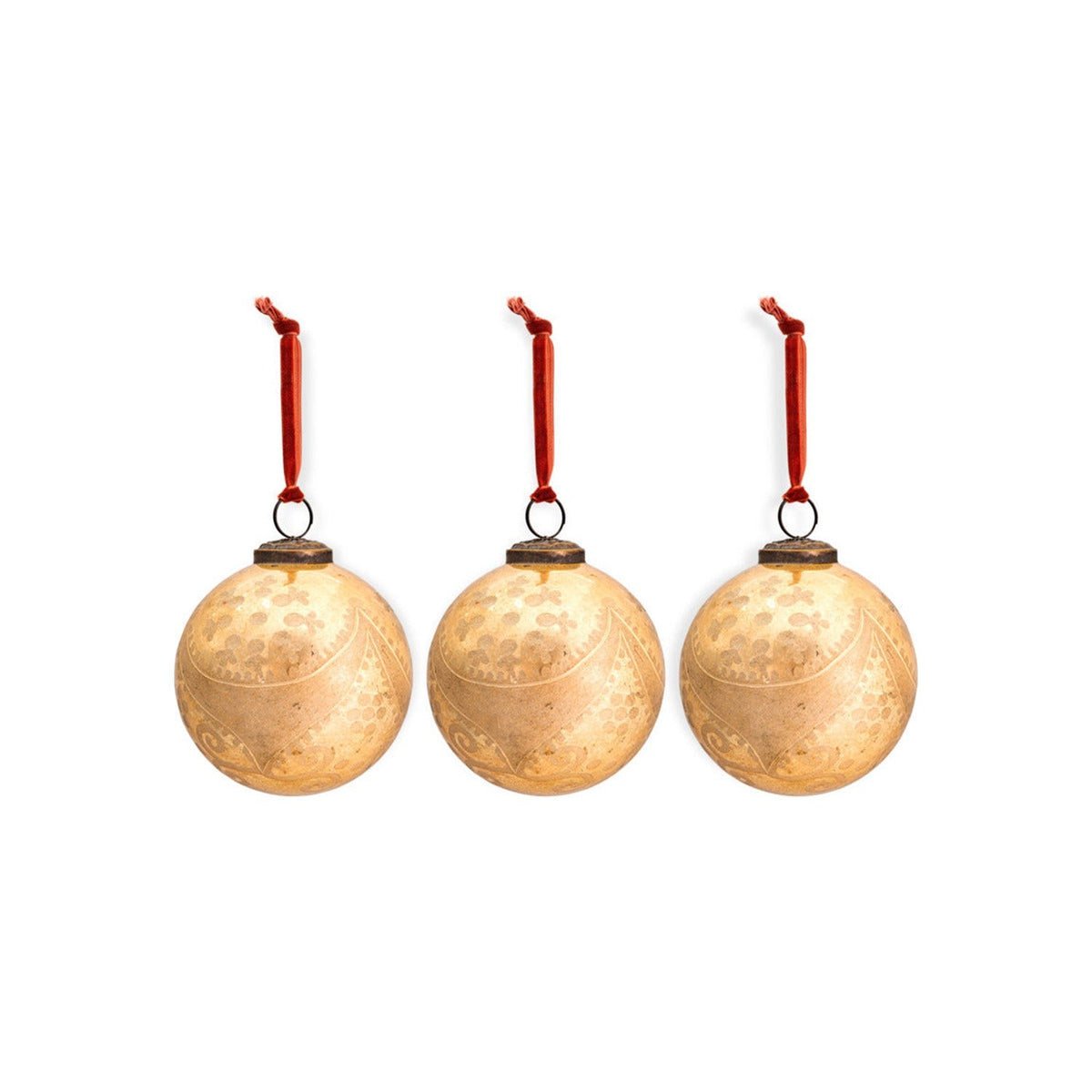 Kecci Glass Baubles - Antique Champagne - Set of 3