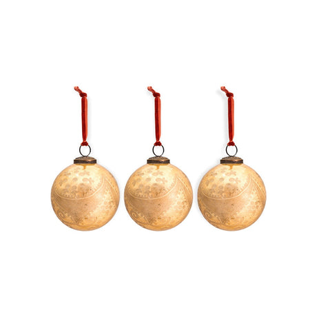 Kecci Glass Baubles - Antique Champagne - Set of 3