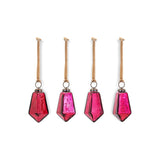 Ratnam Faceted Glass Baubles - Mixed Merlot - Set of 4