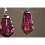 Ratnam Faceted Glass Baubles - Mixed Merlot - Set of 4