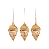 Sempala Spiral Wicker Baubles - Natural - Set of 3