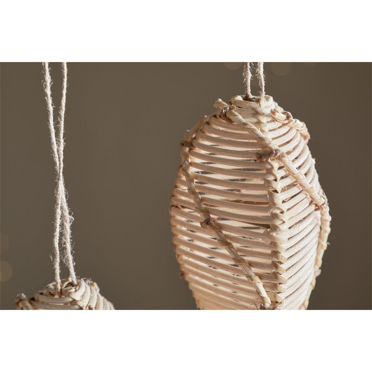 Sempala Spiral Wicker Baubles - Natural - Set of 3