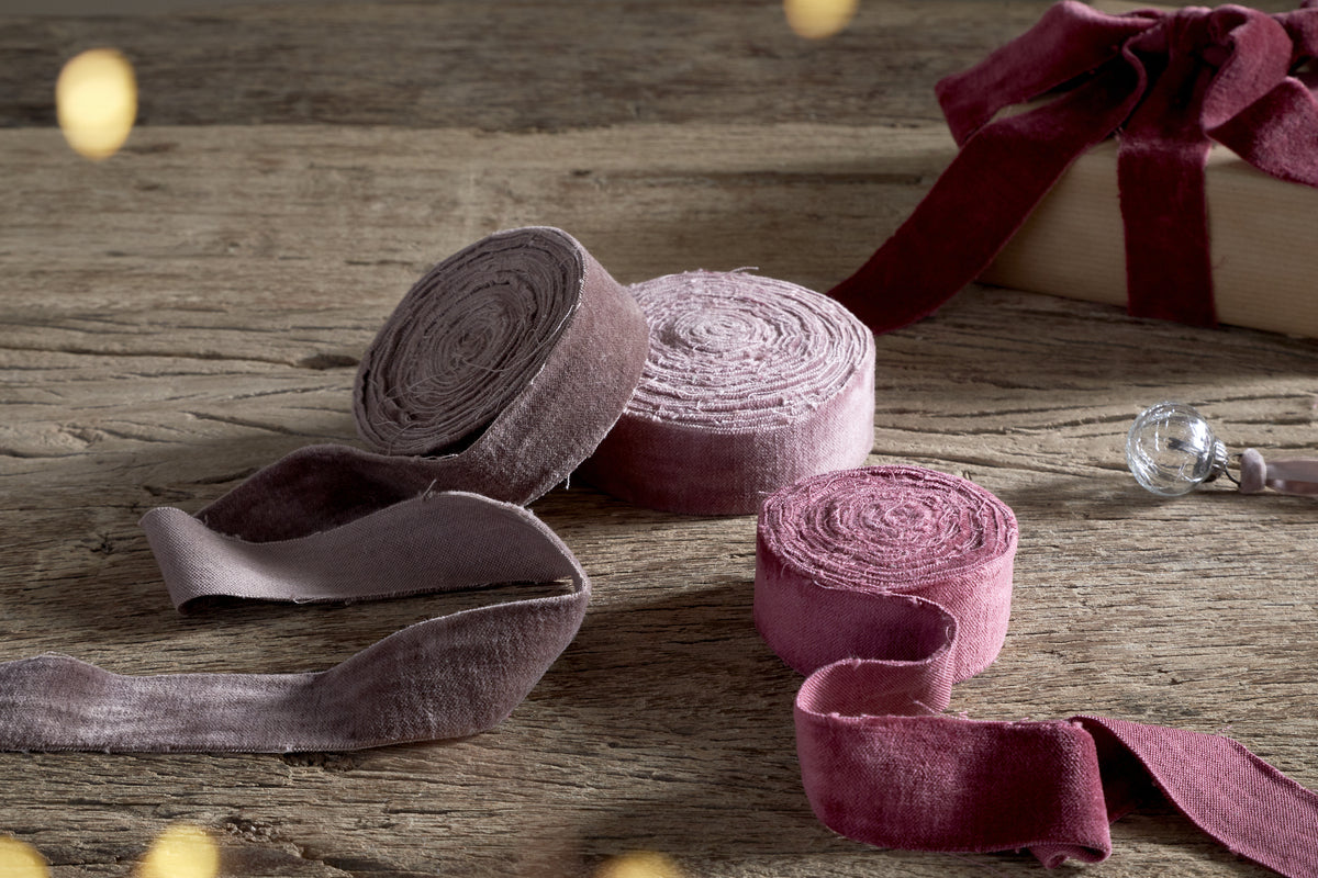 Jirani Velvet Ribbon - Merlot - Set of 3